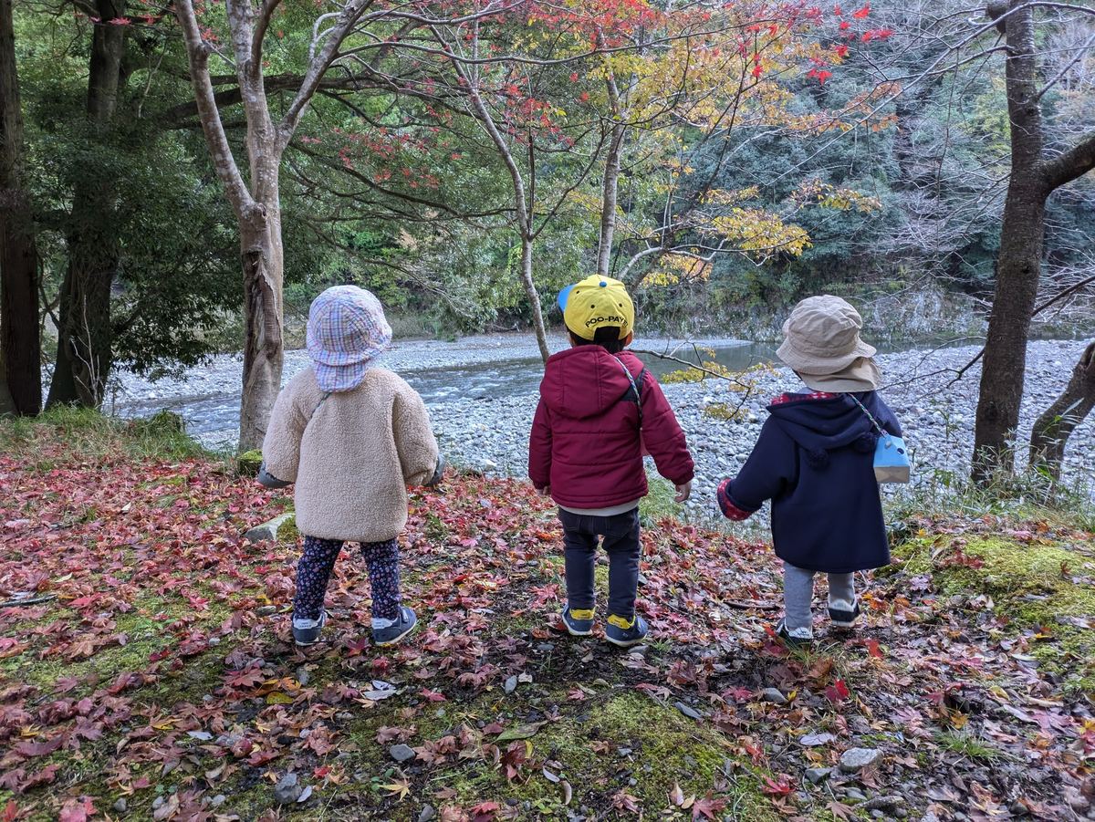 小さい子たちも紅葉狩り